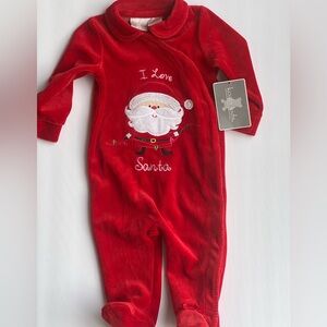 Koala kids velour “I Love santa “ 🎅 sleeper one piece NWT